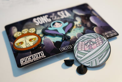 Song of the Sea Augmented Reality pins on backing card.